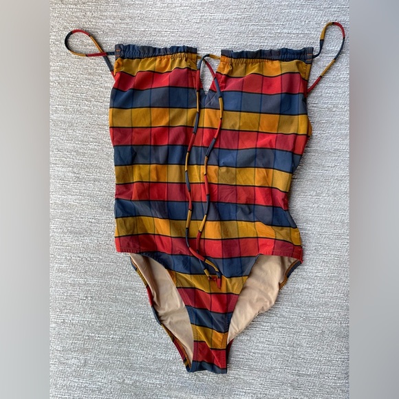 Madewell Second Wave Ruffled Drawstring One Piece - Picture 1 of 6